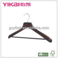 guangxi wooden coat hanger with unique arc design chromate hook